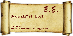 Budaházi Etel névjegykártya